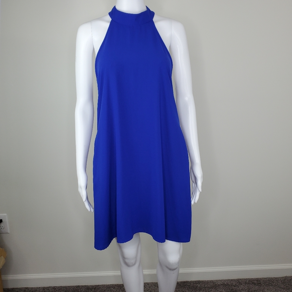 Lulus Love of Mine Halter Swing Dress Royal Blue
